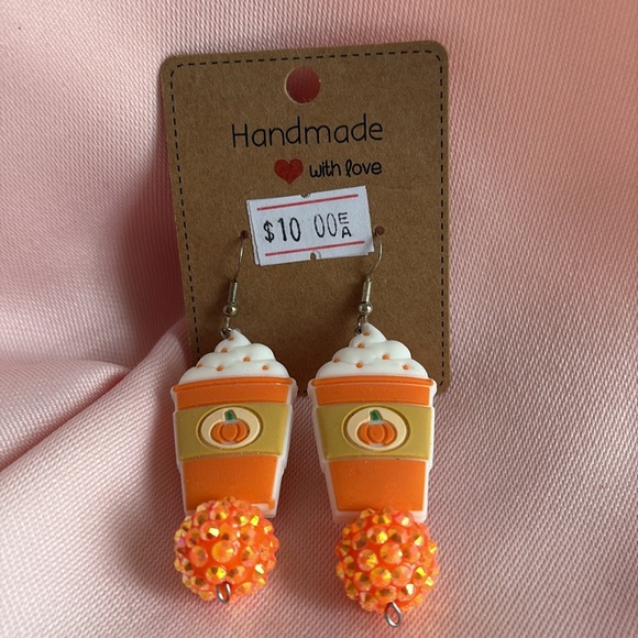 Hand Crafted Jewelry - Handmade Pumpkin Spice Latte Earrings